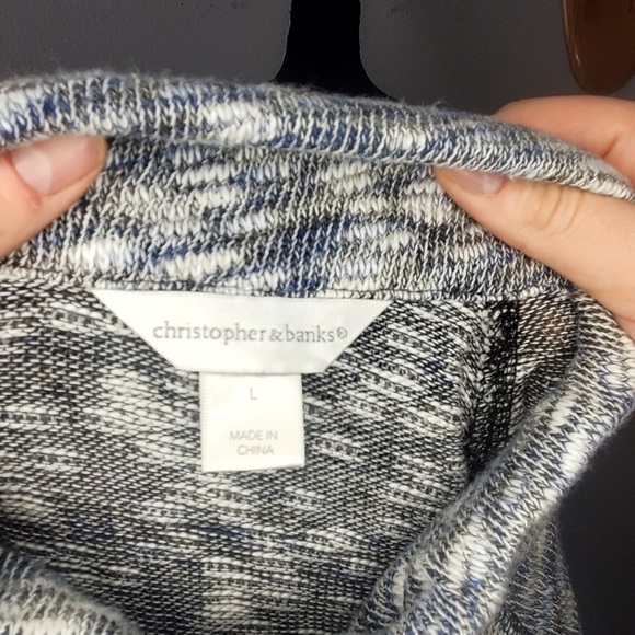 Christopher and Banks Women's Mesh Sweater/ Hoodie Grey Zip Up Size: Large - Picture 3 of 4